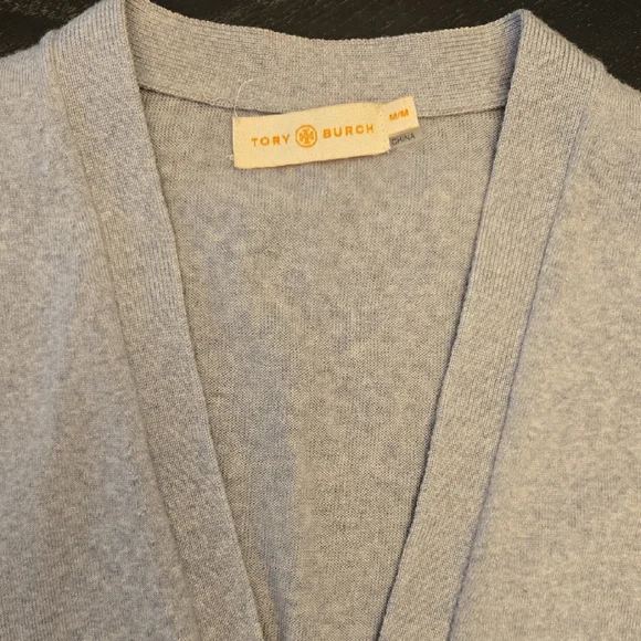 Tory Burch Gray V-Neck Knit Sweater. Used. Good Condition. - Picture 1 of 6